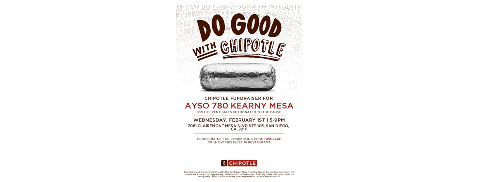 Chipotle Fundraiser on 2/1!